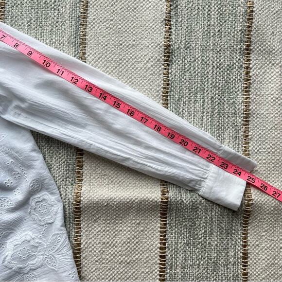 Sail To Sable White Embroidered Long Sleeves Pullover Blouse Women’s Size Medium - Picture 7 of 9